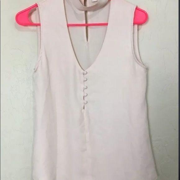 WAYF pink sleeveless top V-Neck XS 7324 - Picture 2 of 7